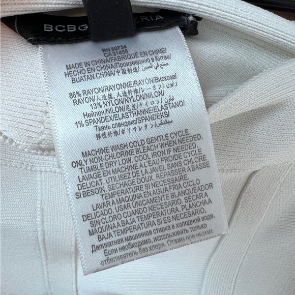 BCBGMAXAZRIA GARDENIA NITA LINED PENCIL SKIRT White Bandage SIZE XXS - Picture 13 of 13